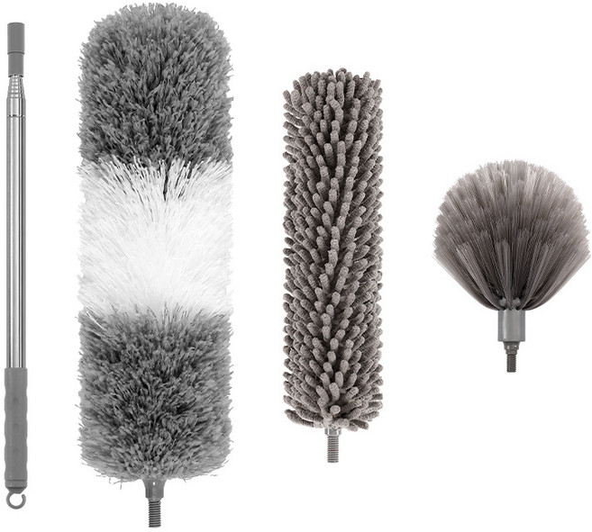 히즈엔 길이조절 먼지털이 280cm 확장형봉 먼지털이개, 1세트, 그레이