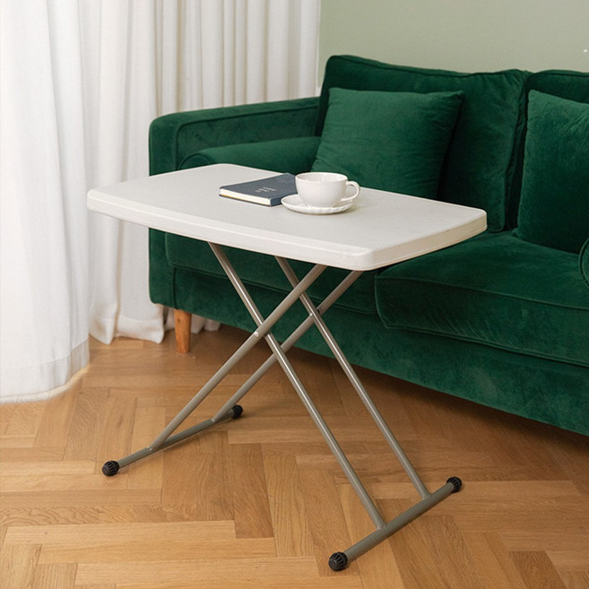 칼루스 브로몰딩 테이블 760 야외 높이조절 접이식 테이블 캠핑 간이 책상 다용도, 화이트