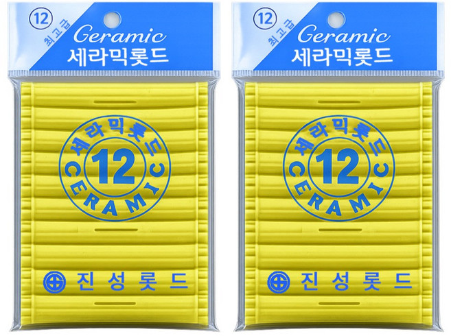 오라이브 진성 셀프파마 세라믹 헤어 롯드 12호, 2개, 노랑