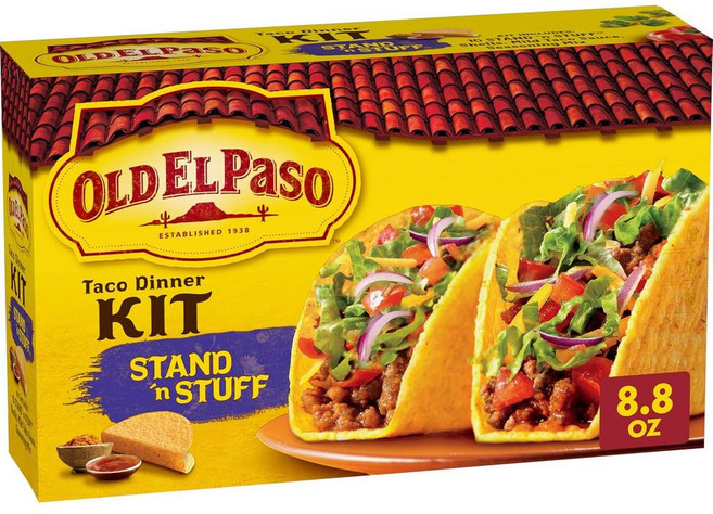 Old El Paso 스탠드 앤 스터프 타코 디너 키트 (타코 쉘 순한 타코 소스 시즈닝 믹스 포함) - 간편한 식사 준비