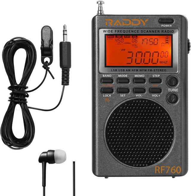 래디 RF760 NOAA 경보 기능이 있는 휴대용 SSB 단파 라디오 수신기 풀 밴드 AMFMSWCBVHFUHFWXAIR 배터리 작동 이어폰 잭 및 9.7피트 와이어 안테나 포함