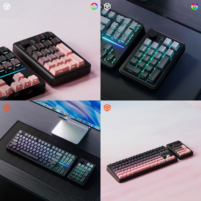 [성의] EWEADN X87 NK20 분리형 기계식 게이밍 키보드 무선3모드 올키핫스왑 gasker RGB램프 smtone/PRO버전10000mah/Ultra버전1200mah, NK20숫자키패드(미니)블랙그레이-백마축