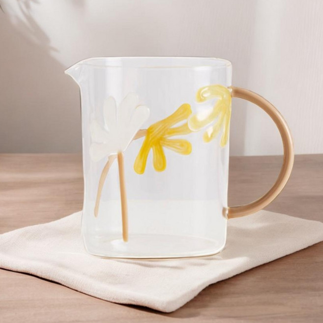 호주 메종발작 르 자르댕 저그 유리 1.2L 물병 물통 주전자, 1개, 혼합