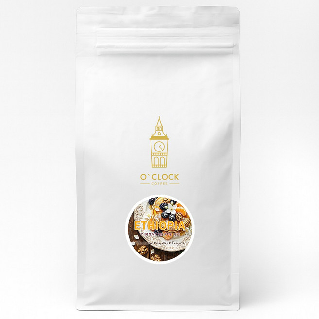 오클락커피 에티오피아 예가체프 G2 향긋한 당일로스팅 원두커피, 1개, 1kg, 홀빈(분쇄안함)