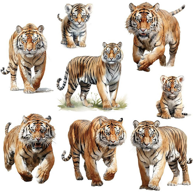 AM 탈착식 3D 자연 정글 동물 벽 스티커 DIY 필 앤 스틱 사파리 호랑이 사자 코끼리 장식 애니멀 침실 보육실 (애니멀 파티), 05 22  Fox Baby