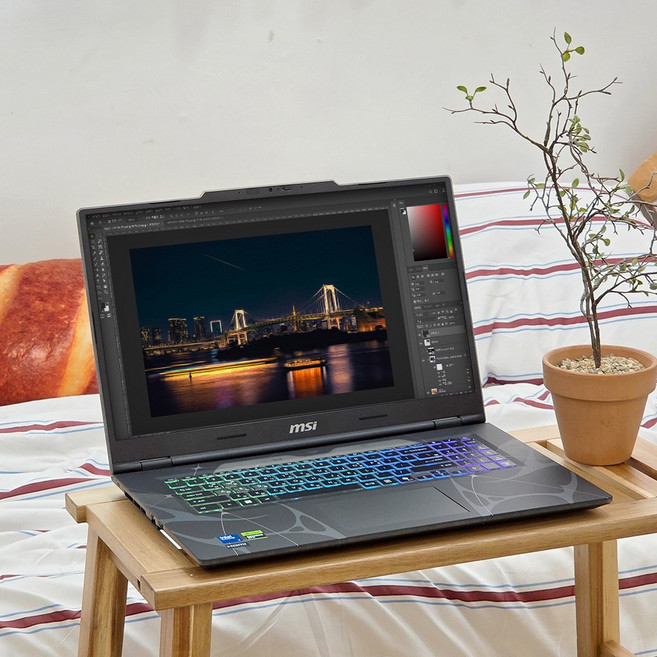 MSI RTX 5060 신형 AI 게이밍 노트북 17인치 144Hz 고사양 그래픽 작업용 인텔 14세대 랩탑, Free DOS, 8GB, 512GB, 블랙
