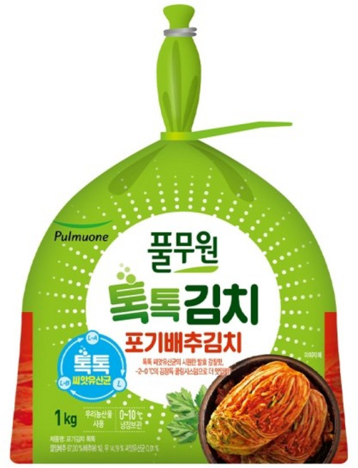 [풀무원] 톡톡 포기 김치, 상세설명참조, 1kg, 1개