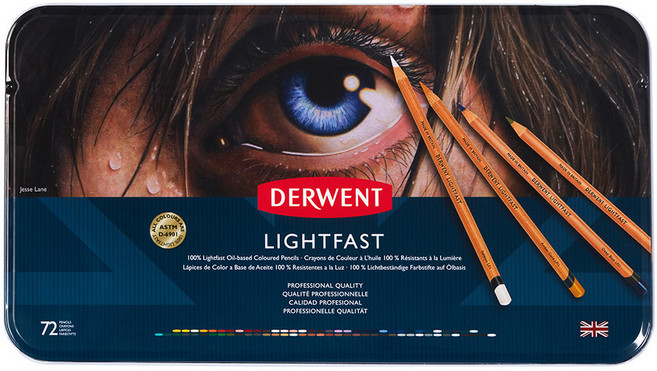 Derwent LIGHTFAST 油性色鉛筆，72/100色，插畫速寫寫生美術, 1個, 72組