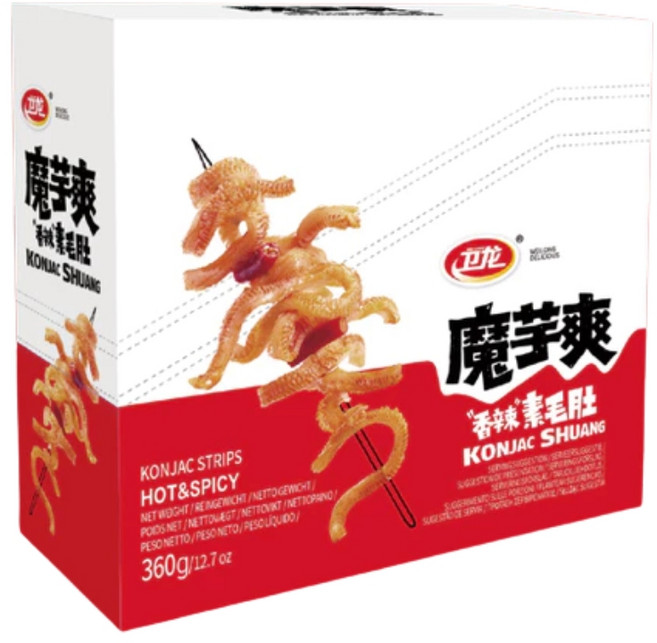 衛龍 魔芋爽 香辣素毛肚, 18g, 20個