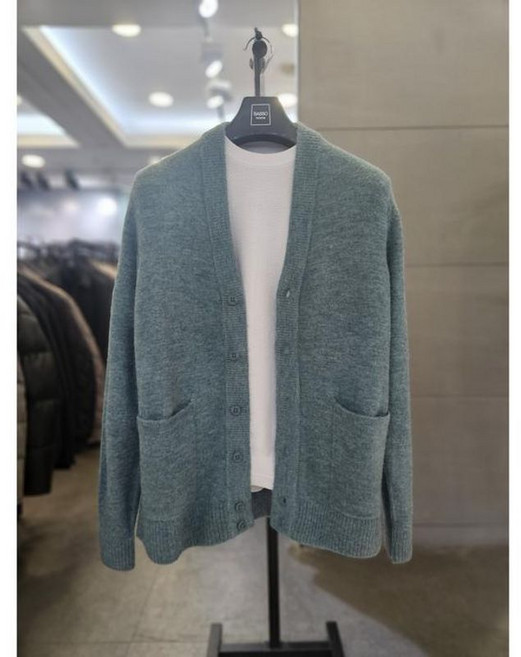바쏘옴므 세이브존03 24F W 민트 울 블렌드 보카시 니트 가디건 WSAGY3WA66AMTA