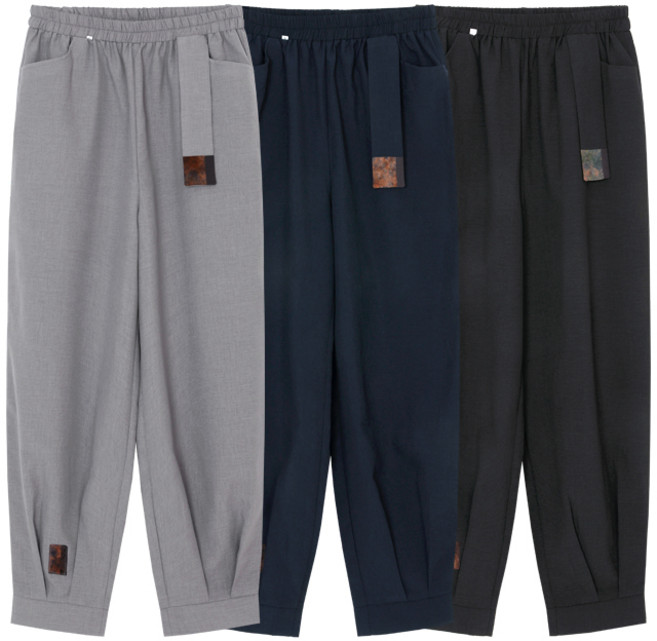 청담 린넨혼방 밴딩 바지