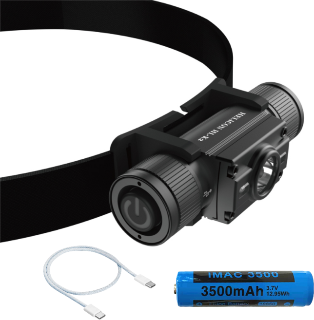 HL-K2 LED 미니 헤드랜턴 충전식 캠핑용 해루질 낚시 방수 백패킹 라이트 18650, B세트(본체+3500배터리+충전케이블), 1개