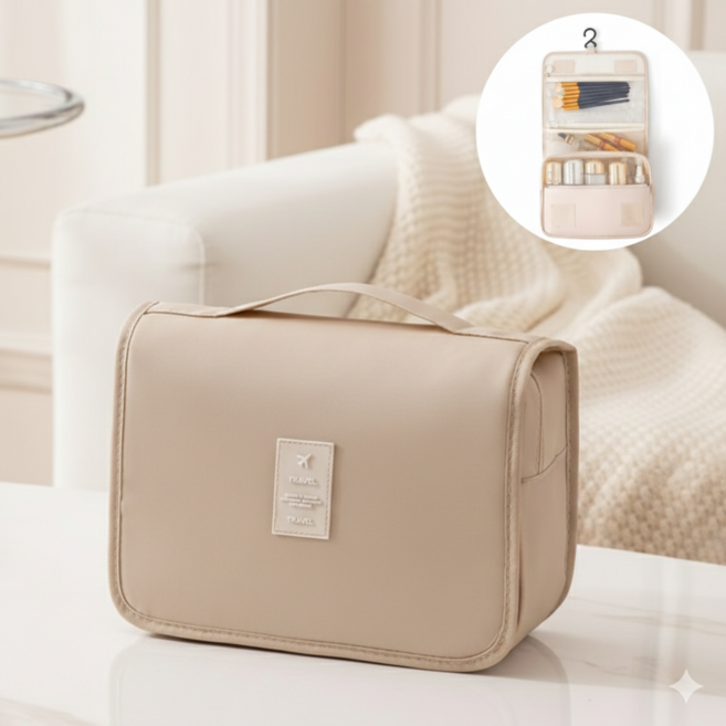 부럽다드 남녀공용 벽걸이 방수 화장품 세면 파우치