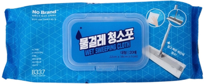 노브랜드 물걸레 청소포 대형 20매, 6개