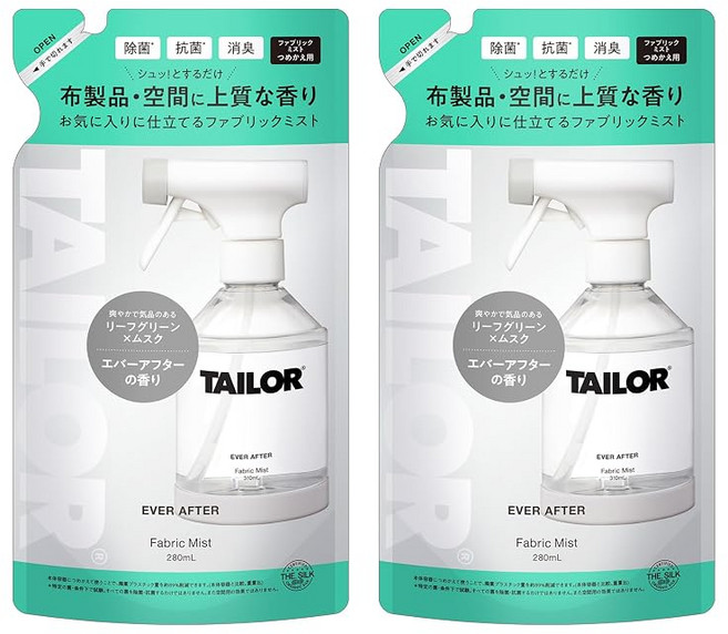 공식 TAILOR 테일러 패브릭 미스트 리필 2개 세트 EVERAFTER 에버 애프터 280 ml×2, 1개, 1g