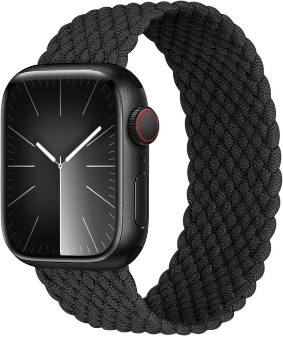 밴드톡 애플워치 호환 브레이드 스포츠 솔로루프 나일론 스트랩 11 10 9 8 3 7 6 5 울트라1/2/3 SE1/2/3, 블랙
