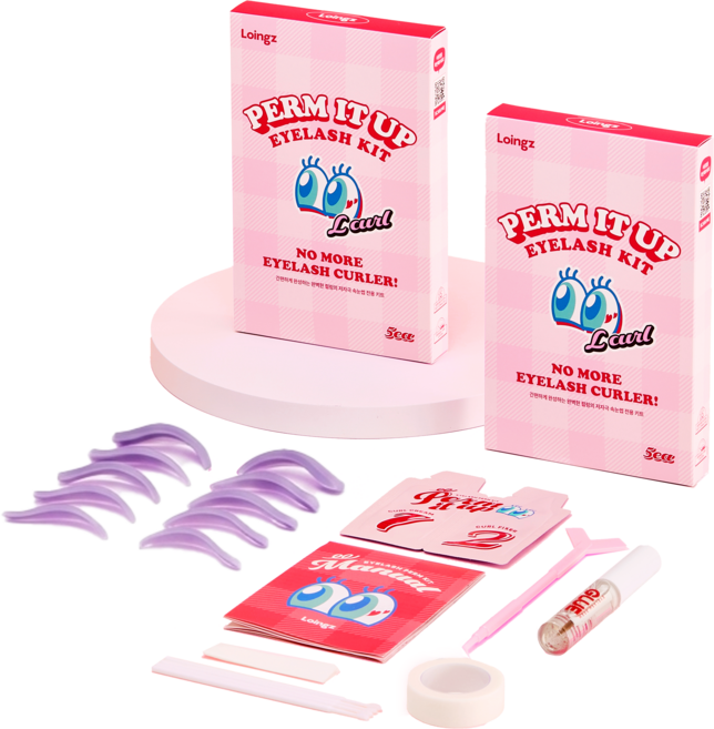 로잉즈 초보용 셀프 속눈썹펌 키트 5회분 저자극 풀구성, 1개, L컬(바짝컬)