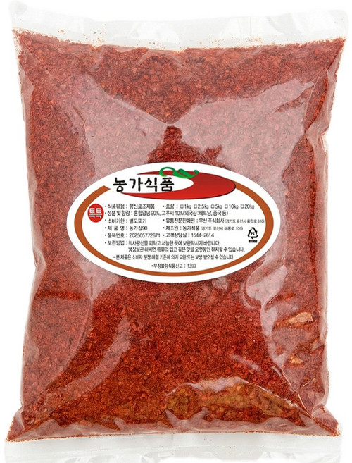 여신 중국산 고추가루 조미 김치용 보통맛, 2.5kg, 1개