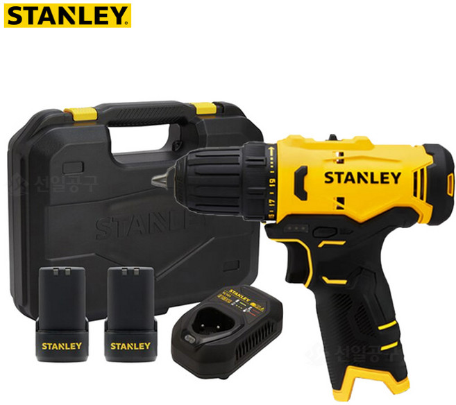 스탠리 드릴 드라이버 SCD10D2K 12V 2.0Ah 배터리2개 집들이 가정용드릴, 1개