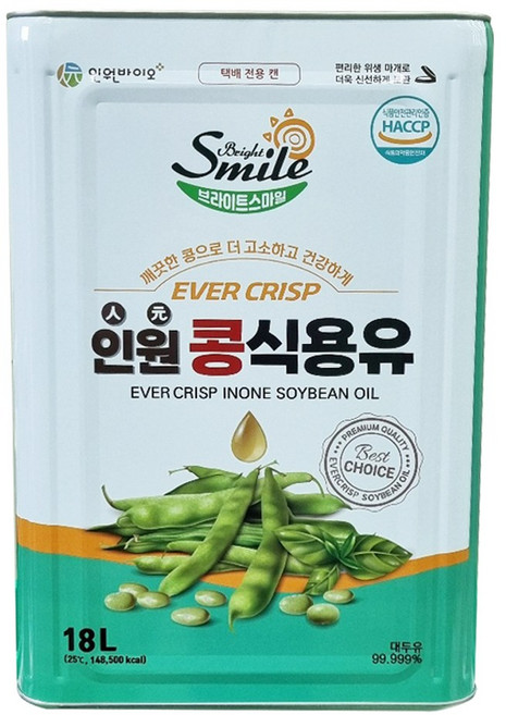 인원바이오 대용량 대두유 콩식용유 18L 업소용 식자재, 1개