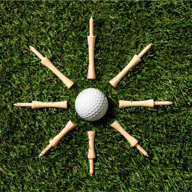 [골프 델루나] 휠 높이 조절 컨트롤 원목 나무 골프티 꽂이 (50개입), 50개