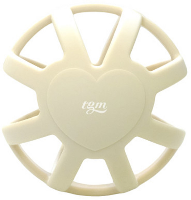 TGM 감각 놀이 소근육 발달 실리콘 하트 치발기볼, 크림버터, 1개