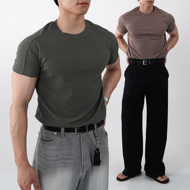 절개 남자머슬핏반팔 머슬핏반팔