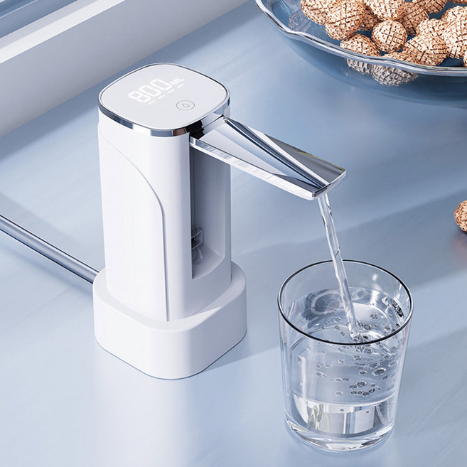 HK.sell NEW 버전 원터치 접이식 F형 충전 워터 펌프 kc 인증 2000mAh 대용량 건전지, 화이트, 1개, 20L