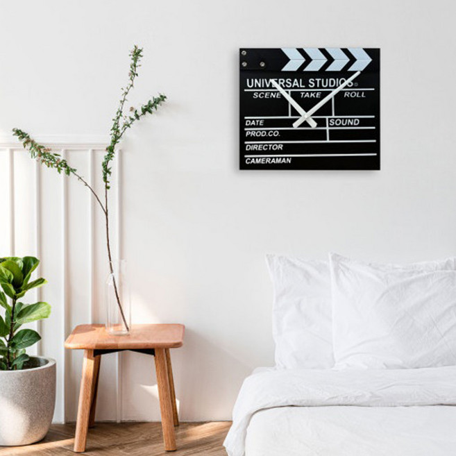 홈데코 인테리어 디자인 소품 영화 클래퍼보드 슬레이트 벽시계