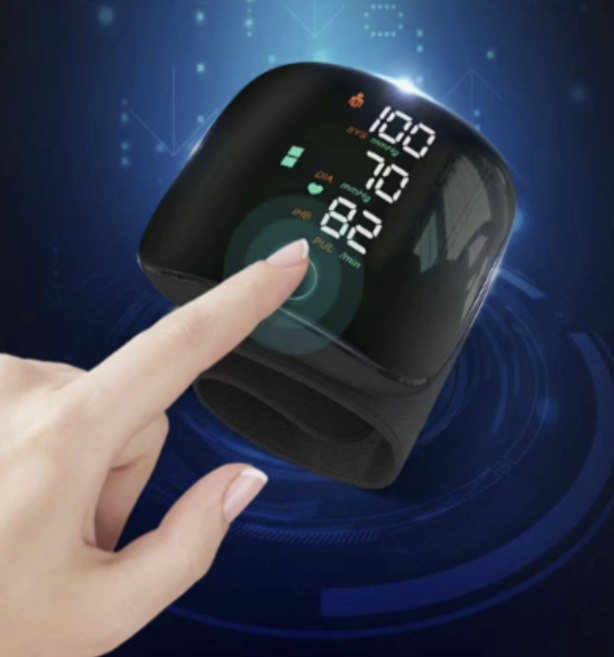 휴대용 가정용혈압측정기 충전식 원터치 스마트LED 디스플레이 손목형 자동전자 혈압계, 1세트, SJ0592