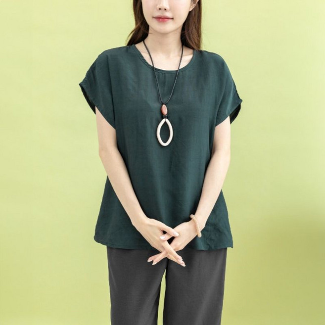 [디얼마미] 알로하 인견 가오리 티 마담 미시 중년 여성 빅사이즈 40대 50대