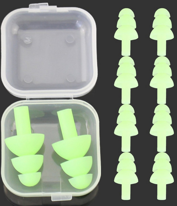 에쉬울프 수영 실리콘 귀마개 소음방지 10개, 그린