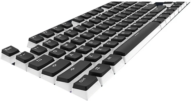 HyperX 푸딩 키 캡-반투명 층이있는 이중 샷 PBT 캡 세트 기계식 용 전체 104 검정색, 01 bk