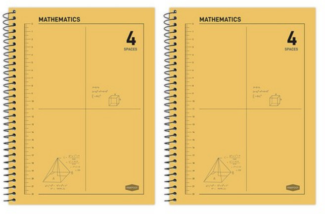 핑크풋 3000 4분할수학연습장 국어/깍두기노트, YellowColor, 4개
