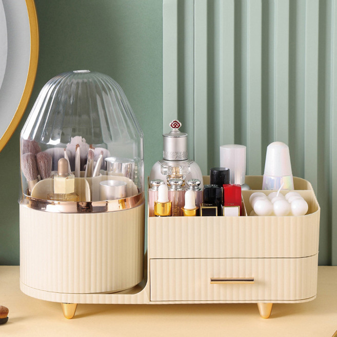 21세기트랜드 샤랄라 커버 회전식 화장품 정리대, 크림, 1개