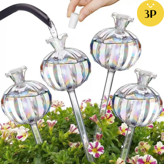 선인장 모양 자동 화분 급수기 식물 자동 물주기 물뿌리기, 화이트, 3개