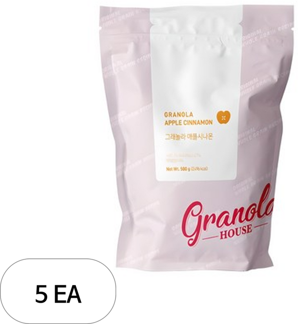 그래놀라하우스 애플시나몬 그래놀라 리필용, 500g, 5개