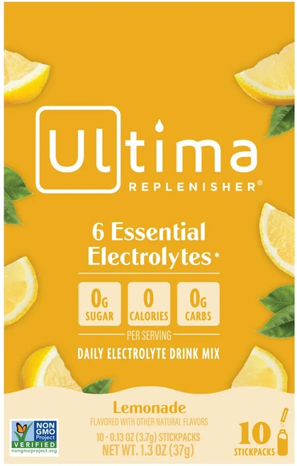 효과가 좋은 Ultima Replenisher 6가지 필수 전해질 일일 전해질 드링크 믹스 레모네이드 스틱팩 10개 3.7g(0.13oz) 최저가격, UltimaReplenisher6가지필수전해질일일전해질 - 쿠팡