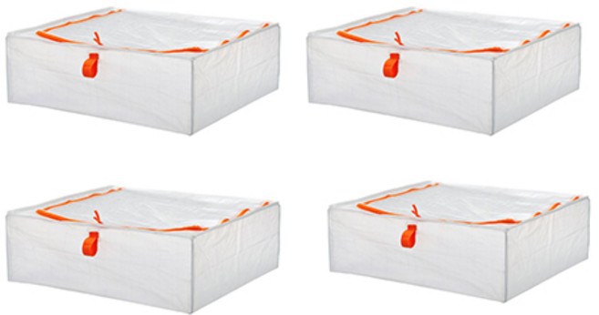 [피니레] 이케아 이불정리수납함 옷보관박스 정리파우치, 4개, 반투명