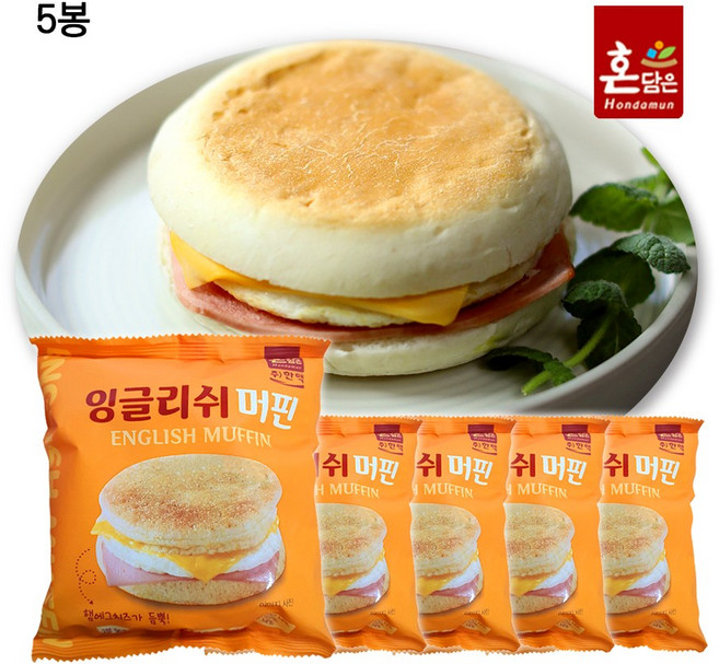 한맥 잉글리쉬머핀 140g 냉동모닝빵, 5개