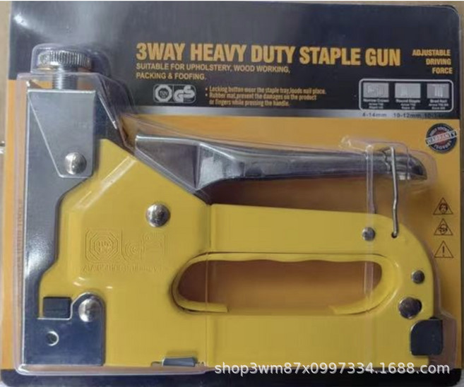 델리 3 in 1 스테이플러 네일건 스테이플 헤비듀티 가구용 공구 목재 스테인리스 스틸 금속 목공 수공구 가정/DIY용, [01] A