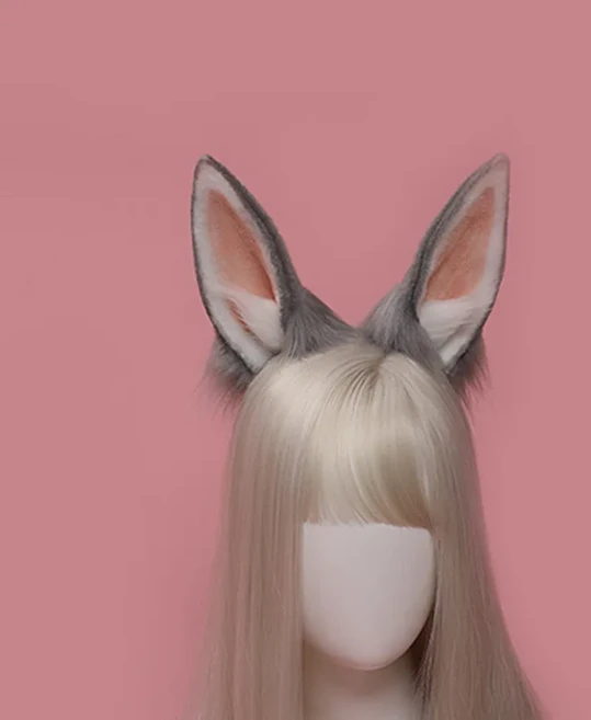 올스토어 모피 토끼 귀 현실적인 머리띠 봉제 동물 꼬리 코스프레 소품 카니발 파티 멋진 드레스 할로윈 의, 17 4
