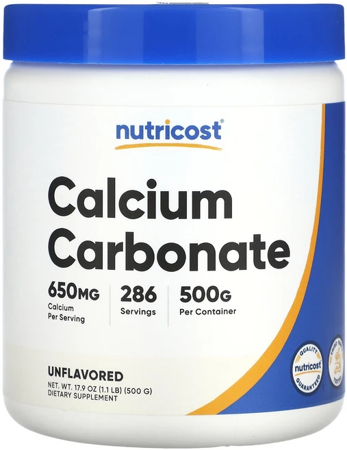 Nutricost 탄산칼슘 무맛 500g(1.1lb) Nutricost (뉴트리코스트), 1개 - 쿠팡
