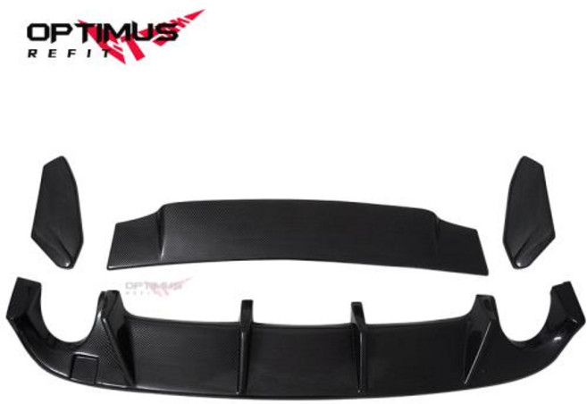 폭스바겐 MK6 GTI용 2008-2013 리어 광택 블랙 차체 키트 립 범퍼 스포일러 플라스틱 스플리터, 2)Carbon Look, 1개