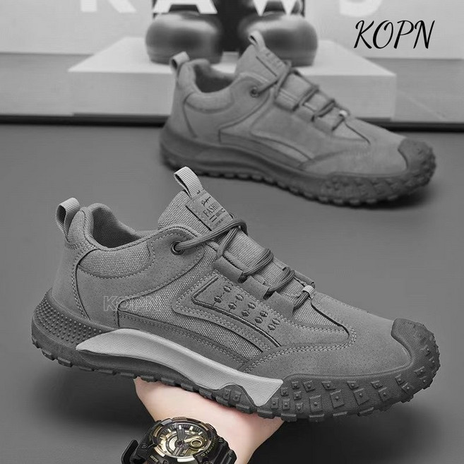KOPN 가을 남자 신발 통기 노동 보호화 두꺼운 남자 미끄럼 방지 내마모 공사장 출근 운동 캐주얼 등산화 내마모 방활