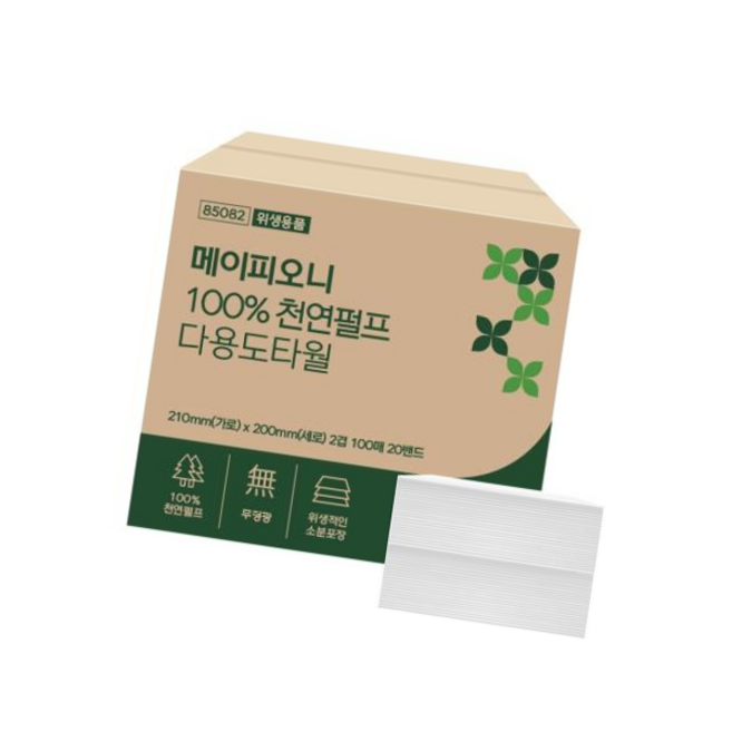 메이피오니 위생타올 2000매(천연펄프 무형광) tnd*3717YK, 1매, 2000개
