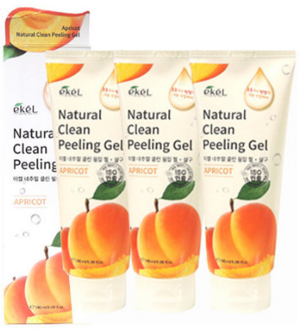이켈 살구 내추럴 클린 필링젤 180ml / 각질제거 + 피부정돈 + 부드러운 케어, 3개