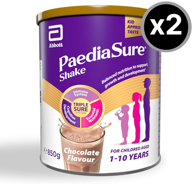 PediaSure 페디아슈어 단백질 쉐이크 초코맛 850g x2개 어린이 아동 영양보충 분말 파우더 영국직배송