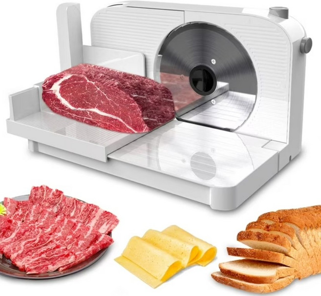 프리라이프 - 가정용 전동식육절단기 전자동식육절단기 스테인레스 스틸, 흰색 TL712, 1세트