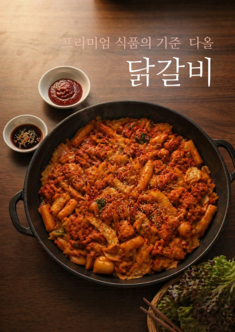 닭갈비/ 다올마켓 직화 닭갈비1kg / 매콤달콤 / 특제양념 대용량, 1개, 1kg
